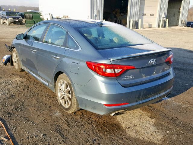 5NPE34AF8HH436648 - 2017 HYUNDAI SONATA SPO BLUE photo 3