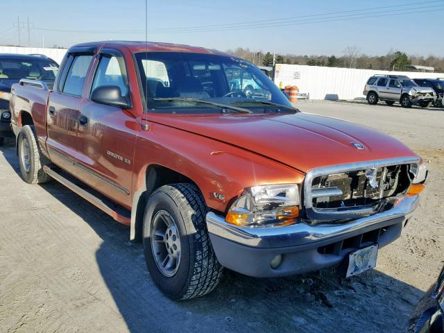 1B7GL2AXXYS646921 - 2000 DODGE DAKOTA QUA ORANGE photo 1