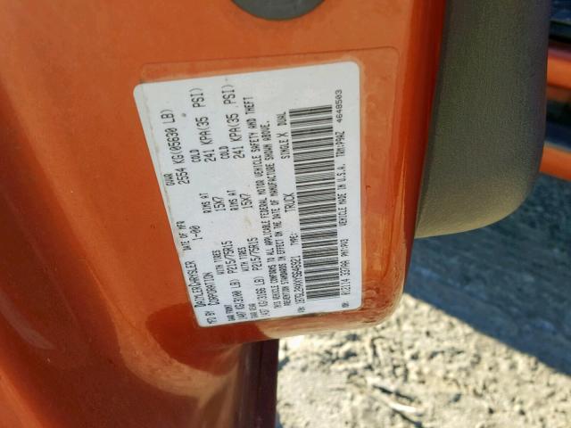 1B7GL2AXXYS646921 - 2000 DODGE DAKOTA QUA ORANGE photo 10