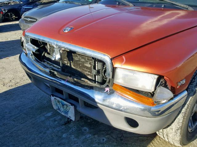 1B7GL2AXXYS646921 - 2000 DODGE DAKOTA QUA ORANGE photo 9