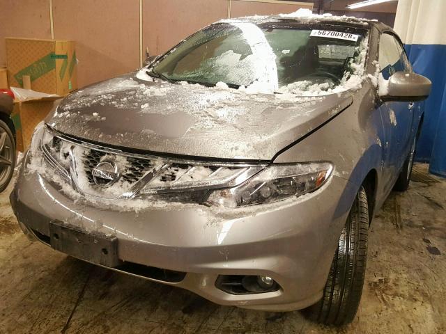 JN8AZ1FY4BW002898 - 2011 NISSAN MURANO CRO SILVER photo 2