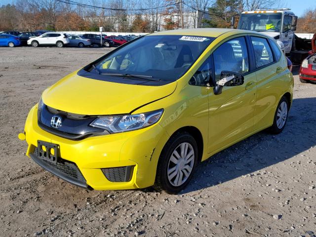 JHMGK5H59GX002710 - 2016 HONDA FIT LX YELLOW photo 2