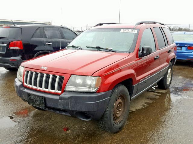 1J4GW48S64C177385 - 2004 JEEP GRAND CHER RED photo 2