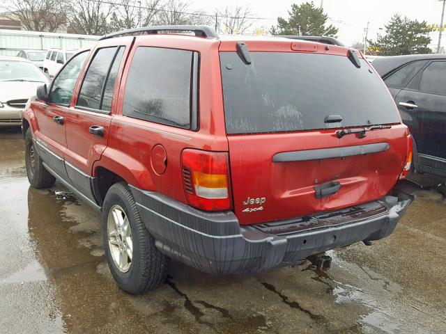 1J4GW48S64C177385 - 2004 JEEP GRAND CHER RED photo 3