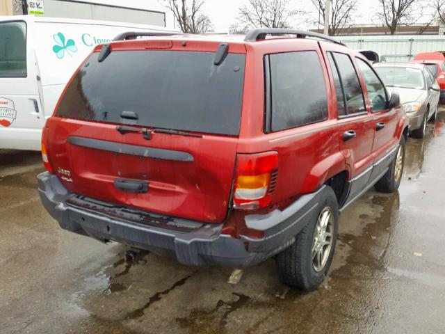 1J4GW48S64C177385 - 2004 JEEP GRAND CHER RED photo 4