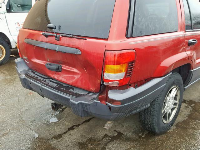 1J4GW48S64C177385 - 2004 JEEP GRAND CHER RED photo 9