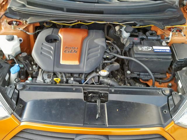 KMHTC6AE3DU151037 - 2013 HYUNDAI VELOSTER T ORANGE photo 7