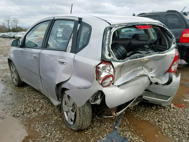 KL1TD6DE4AB131343 - 2010 CHEVROLET AVEO LS SILVER photo 3