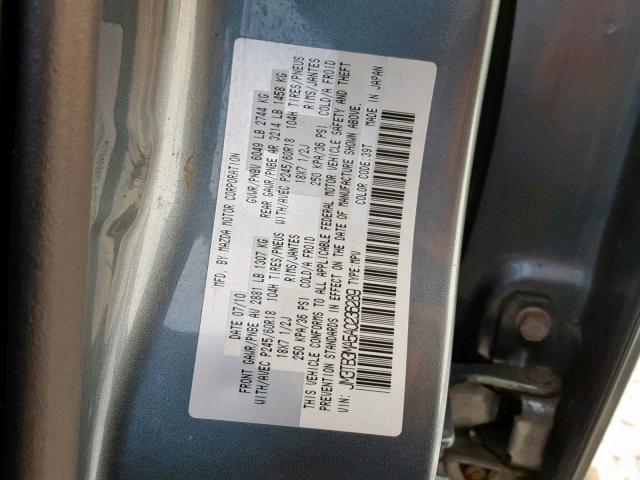 JM3TB3MA5A0236289 - 2010 MAZDA CX-9 BLUE photo 10