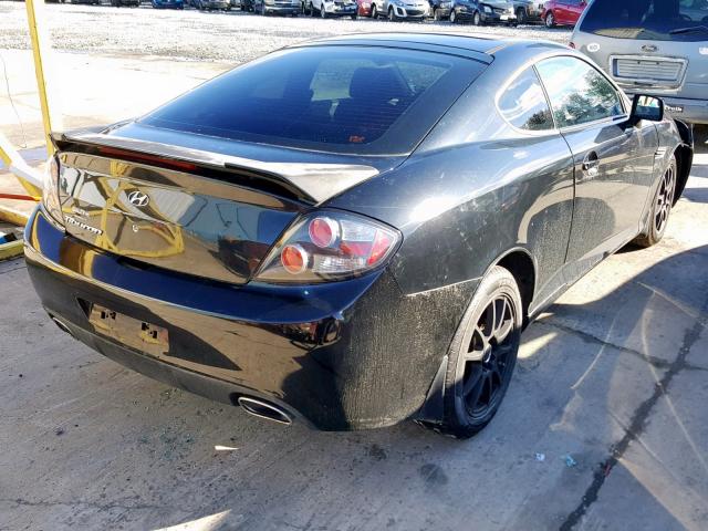 KMHHM66D88U265690 - 2008 HYUNDAI TIBURON GS BLACK photo 4