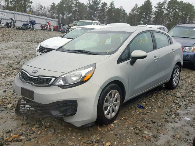 KNADN4A39D6115845 - 2013 KIA RIO EX SILVER photo 2