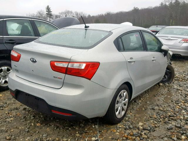 KNADN4A39D6115845 - 2013 KIA RIO EX SILVER photo 4