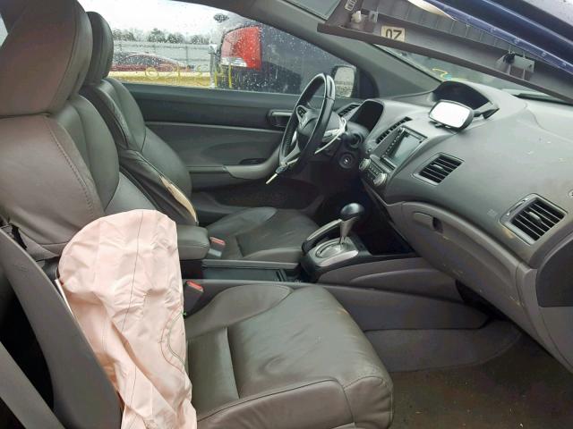 2HGFG12938H580117 - 2008 HONDA CIVIC EXL BLUE photo 5