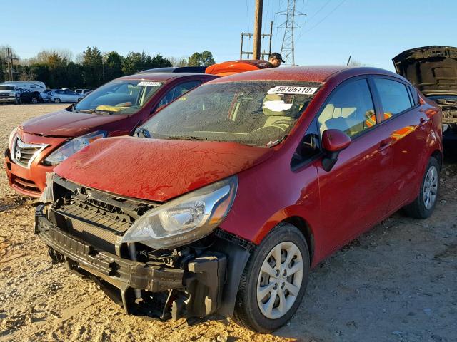 KNADN4A33D6300022 - 2013 KIA RIO EX RED photo 2