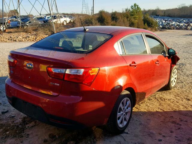 KNADN4A33D6300022 - 2013 KIA RIO EX RED photo 4