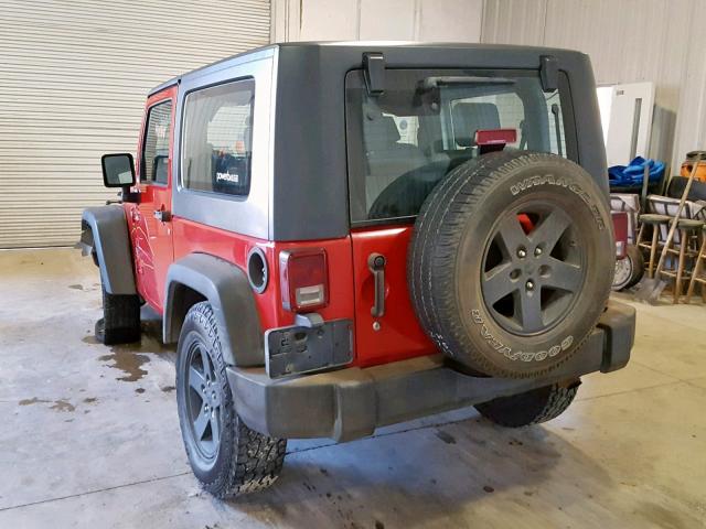 1J4FA24128L556868 - 2008 JEEP WRANGLER X RED photo 3