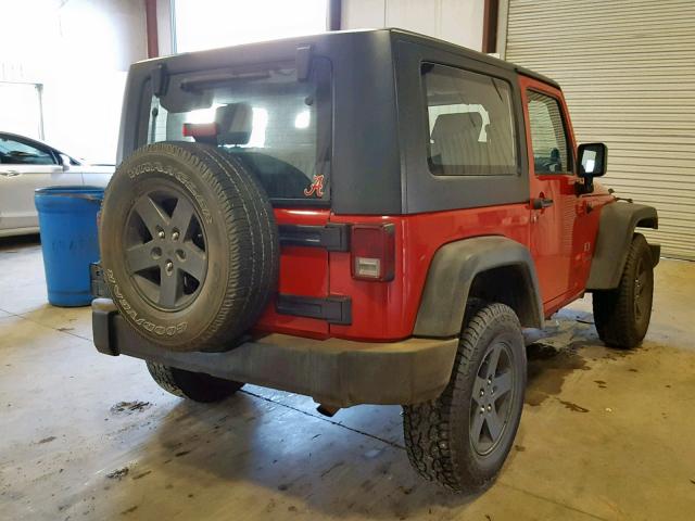 1J4FA24128L556868 - 2008 JEEP WRANGLER X RED photo 4