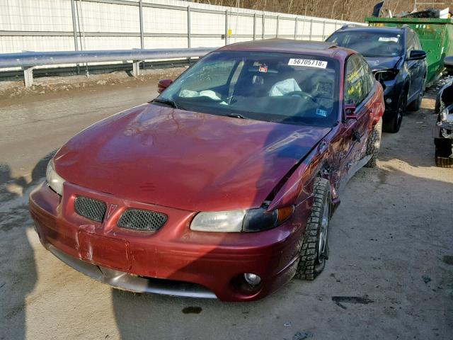 1G2WP12K92F137128 - 2002 PONTIAC GRAND PRIX ბურგუნდია ფოტო 2