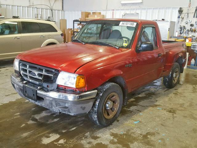 1FTYR10C21TA29055 - 2001 FORD RANGER RED photo 2