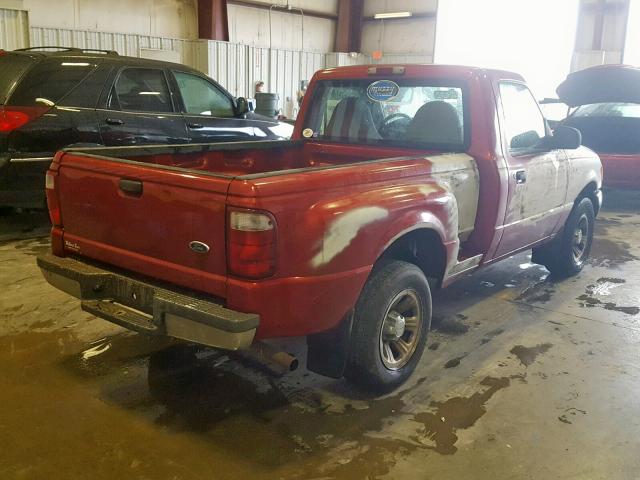 1FTYR10C21TA29055 - 2001 FORD RANGER RED photo 4