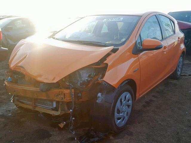 JTDKDTB35G1139860 - 2016 TOYOTA PRIUS C ORANGE photo 2