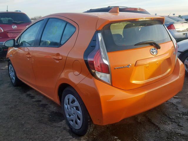 JTDKDTB35G1139860 - 2016 TOYOTA PRIUS C ORANGE photo 3