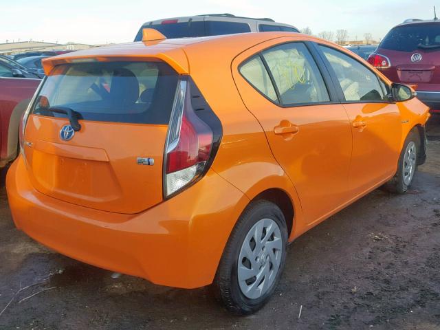 JTDKDTB35G1139860 - 2016 TOYOTA PRIUS C ORANGE photo 4