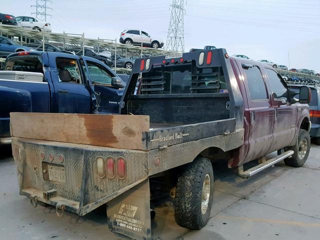 1FTSW31PX4ED17443 - 2004 FORD F350 SRW S MAROON photo 4