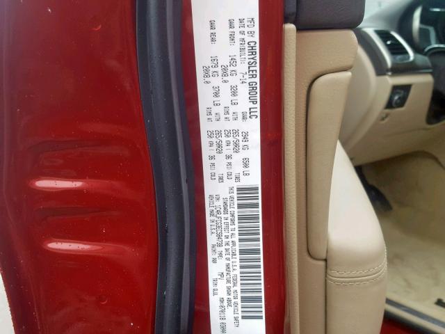 1C4RJFCG3EC584738 - 2014 JEEP GRAND CHER RED photo 10