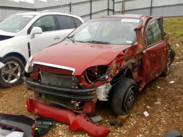 KL1TD56607B053040 - 2007 CHEVROLET AVEO BASE წითელი ფოტო 2