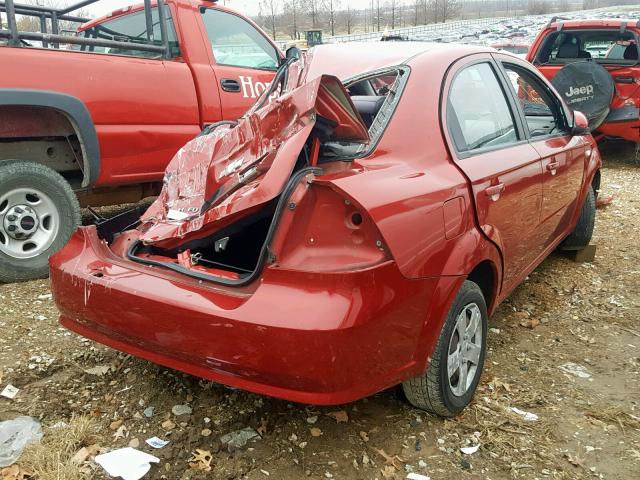 KL1TD56607B053040 - 2007 CHEVROLET AVEO BASE წითელი ფოტო 4