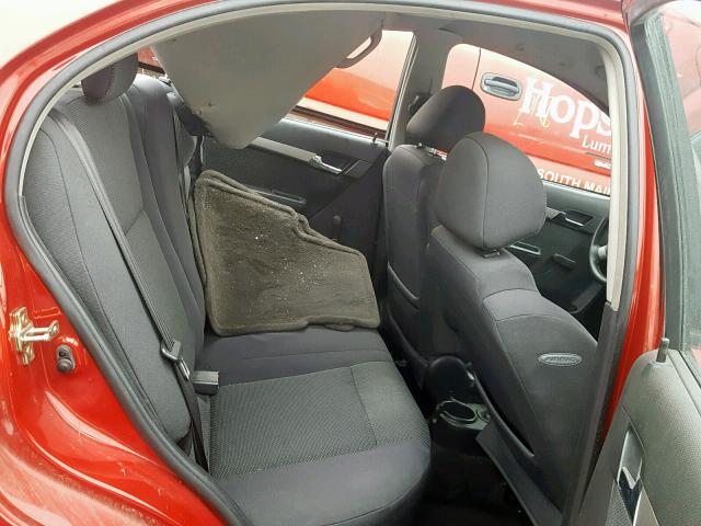 KL1TD56607B053040 - 2007 CHEVROLET AVEO BASE წითელი ფოტო 6