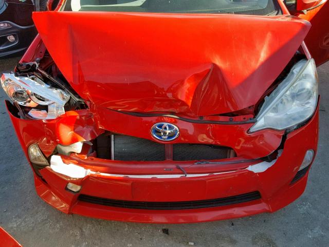 JTDKDTB39C1013625 - 2012 TOYOTA PRIUS C RED photo 7