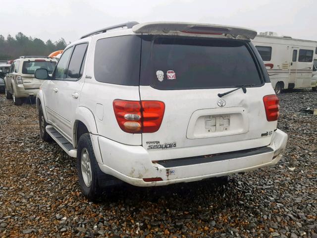 5TDZT38A32S121246 - 2002 TOYOTA SEQUOIA LI WHITE photo 3