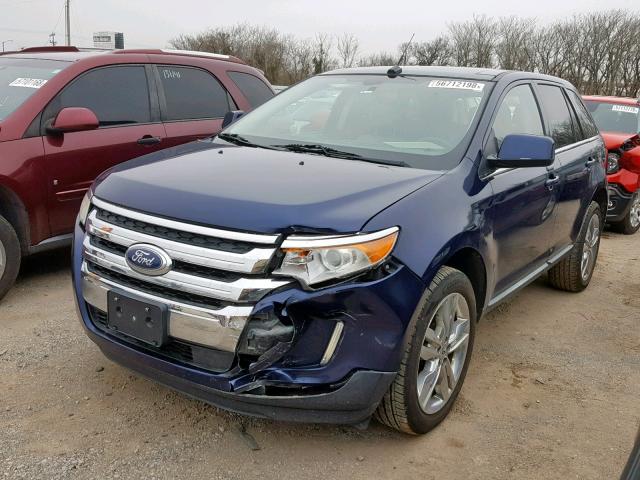 2FMDK3KC2BBA33969 - 2011 FORD EDGE LIMIT BLUE photo 2