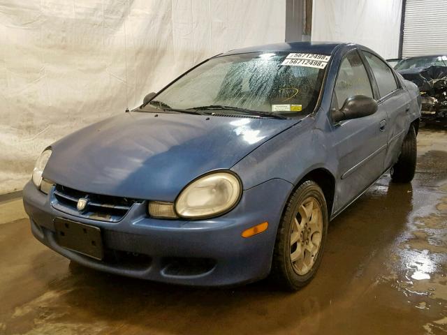 1B3ES56C42D642667 - 2002 DODGE NEON ES BLUE photo 2