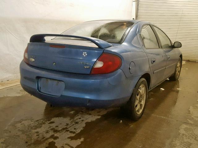 1B3ES56C42D642667 - 2002 DODGE NEON ES BLUE photo 4