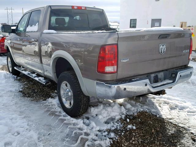 3D7UT2CLXAG121681 - 2010 DODGE RAM 2500 BROWN photo 3