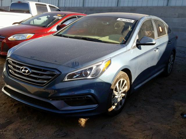 5NPE34AF6HH583499 - 2017 HYUNDAI SONATA SPO BLUE photo 2