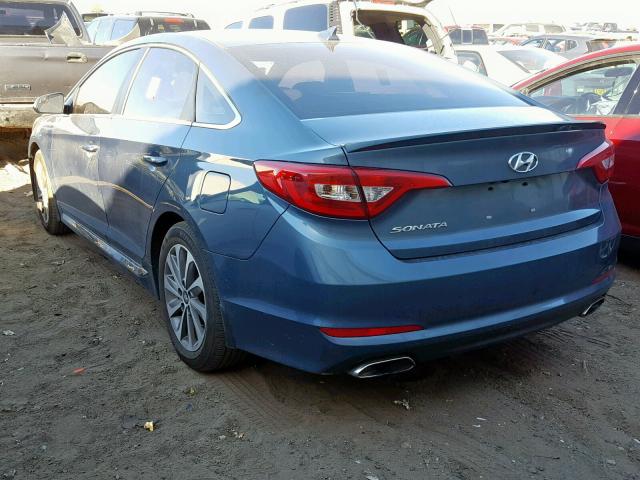 5NPE34AF6HH583499 - 2017 HYUNDAI SONATA SPO BLUE photo 3