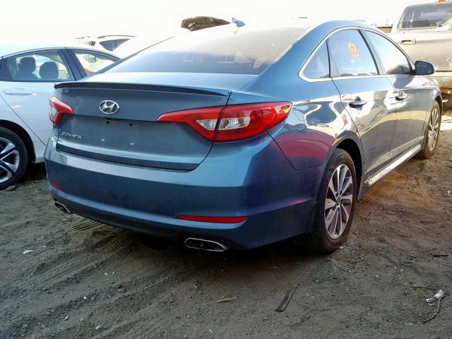 5NPE34AF6HH583499 - 2017 HYUNDAI SONATA SPO BLUE photo 4