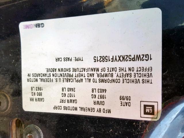 1G2WP52KXYF158215 - 2000 PONTIAC GRAND PRIX ლურჯი ფოტო 10