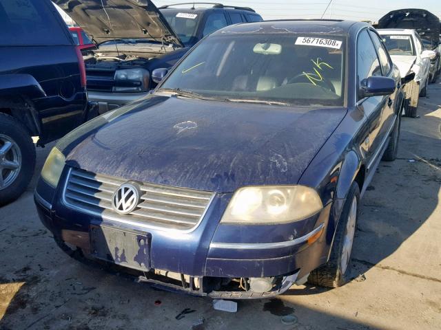 WVWRH63B72P440162 - 2002 VOLKSWAGEN PASSAT GLX BLUE photo 2