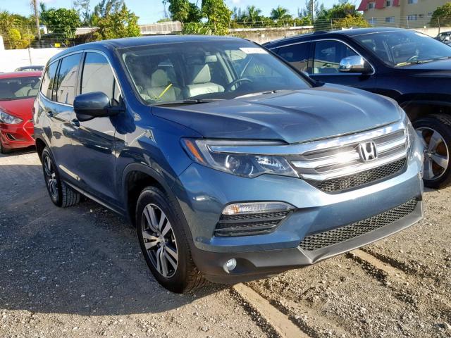 5FNYF5H7XGB028318 - 2016 HONDA PILOT EXLN BLUE photo 1