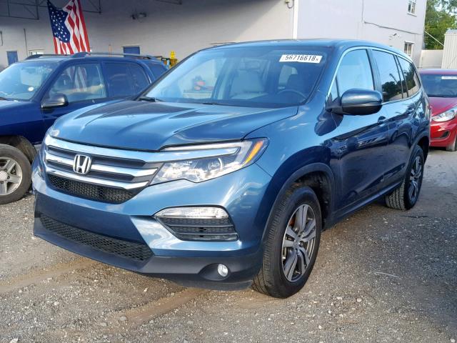 5FNYF5H7XGB028318 - 2016 HONDA PILOT EXLN BLUE photo 2