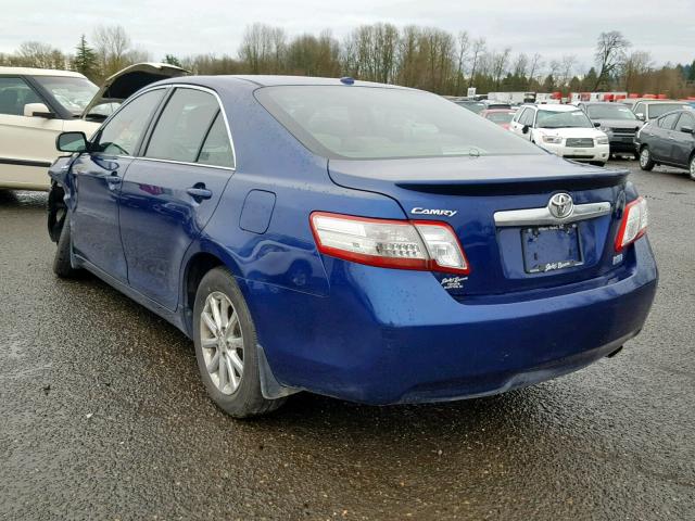 4T1BB3EK6AU113391 - 2010 TOYOTA CAMRY HYBR BLUE photo 3