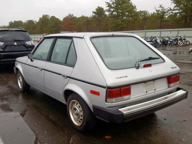 1B3BZ18D7JY101164 - 1988 DODGE OMNI EXPO SILVER photo 3