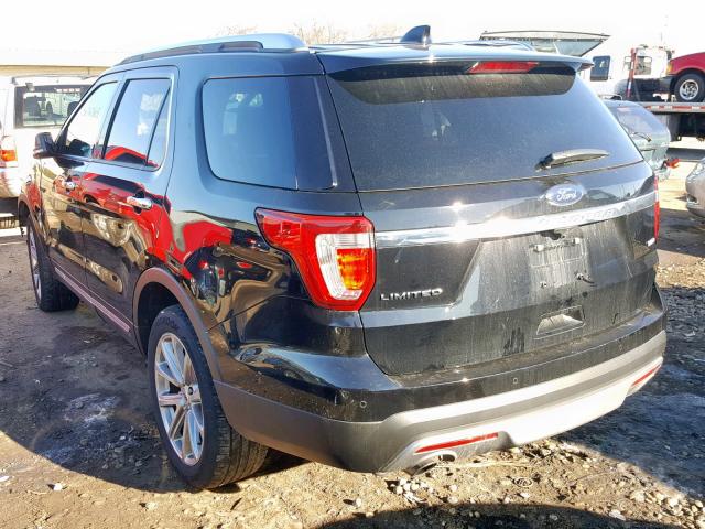 1FM5K8FHXHGC34298 - 2017 FORD EXPLORER L BLACK photo 3