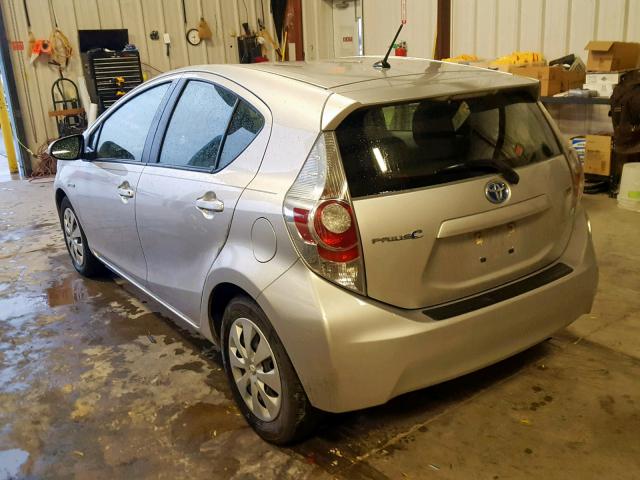 JTDKDTB3XC1518010 - 2012 TOYOTA PRIUS C SILVER photo 3