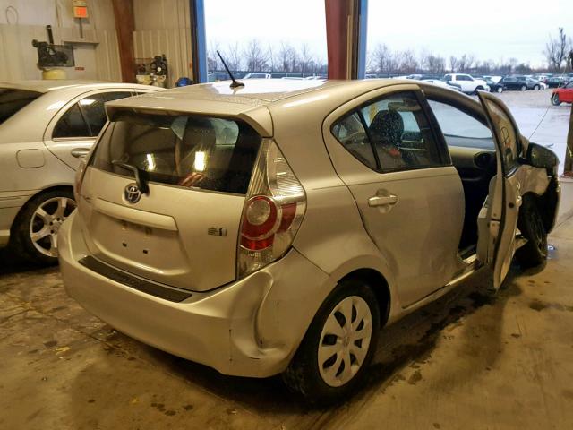 JTDKDTB3XC1518010 - 2012 TOYOTA PRIUS C SILVER photo 4